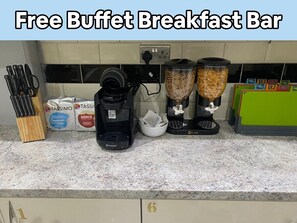 Free daily buffet breakfast 
