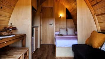Cabin, Mountain View | Desk, laptop workspace, blackout drapes, soundproofing