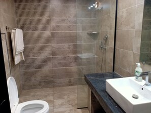 Secador de pelo, toallas, jabón, papel higiénico