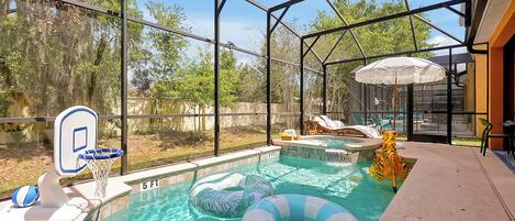 Outdoor pool, a heated pool