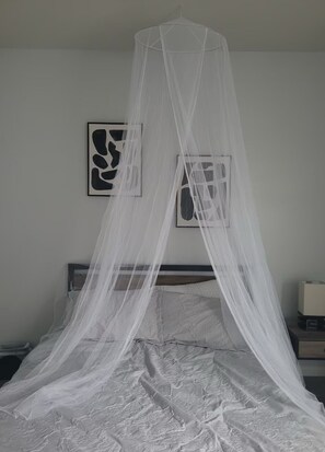 4 bedrooms, iron/ironing board, WiFi, bed sheets