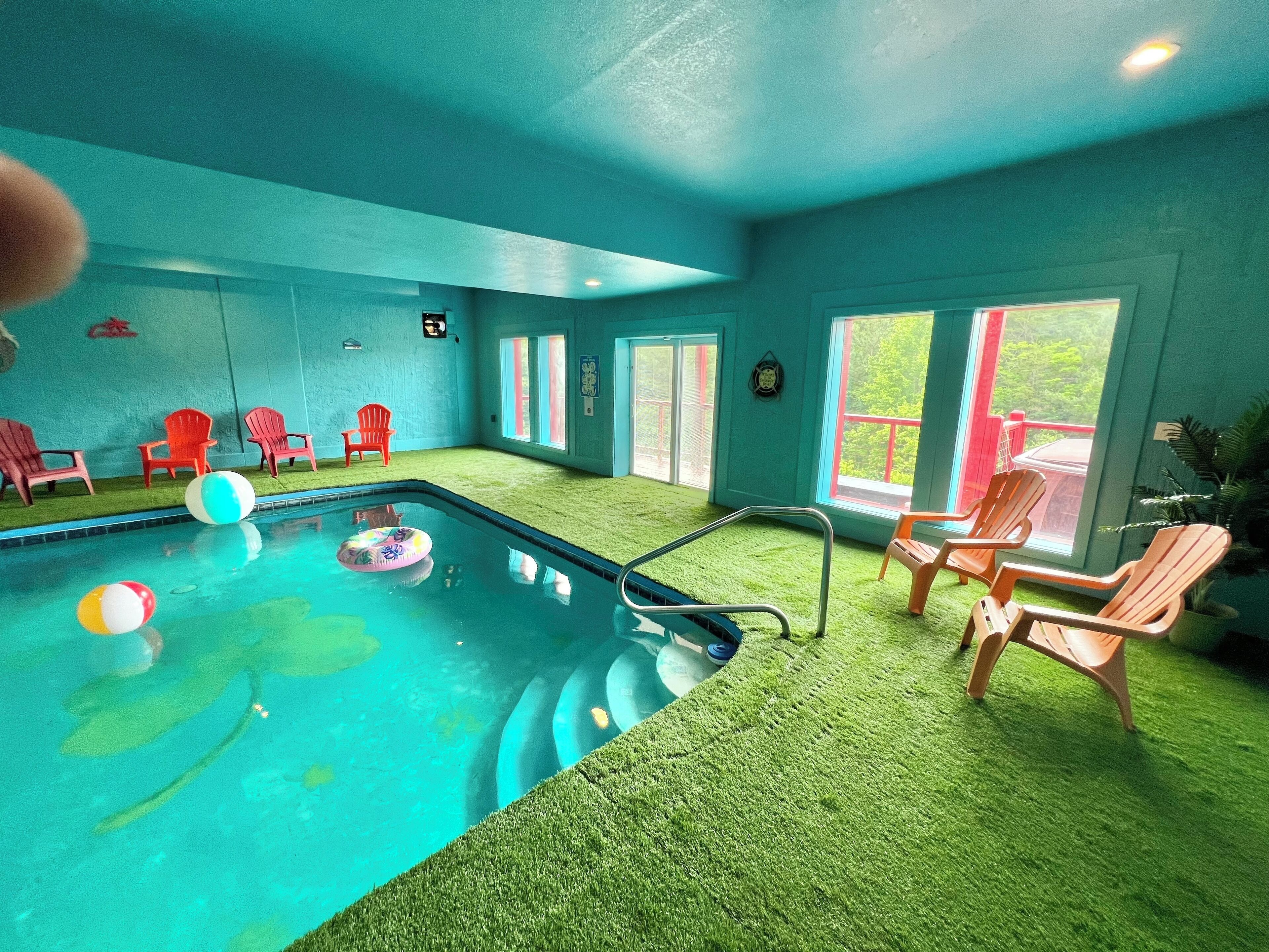 Indoor pool, a heated pool