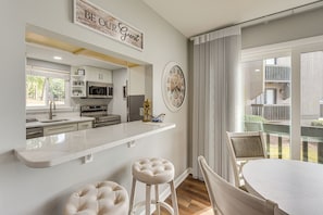 Fridge, microwave, oven, stovetop - Pinehurst Lake Condo: Water View & Community Perks (Pinehurst)