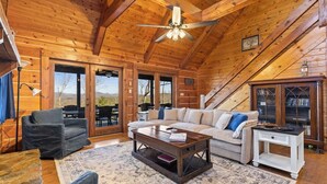 TV, fireplace, DVD player, foosball - Private Pool Cabin Sleeps 16 - Perfect for family getaways.  Pet Friendly (Morganton)