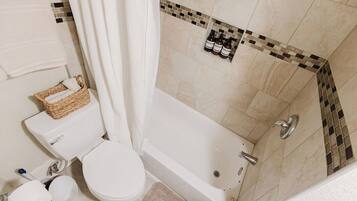 Free toiletries, hair dryer, bathrobes, towels