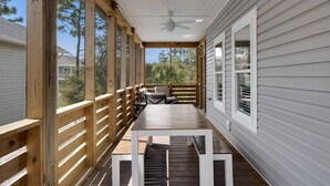Outdoor dining - Backyard Oasis! 
Brand New Listing - Heated Pool & Hot Tub! (Oak Island)