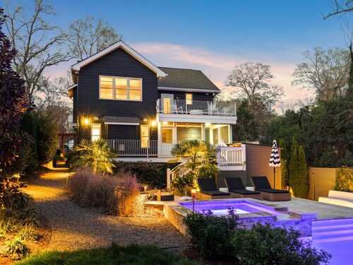 Luxury Charlotte Home with Stunning Pool & Hot Tub & Waterfalls