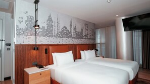 Kamar Eksekutif, 2 Tempat Tidur Twin, pemandangan kota | Seprai premium, tempat tidur Tempur-Pendic, minibar, dan brankas