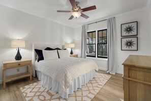 3 bedrooms, desk, iron/ironing board, travel cot