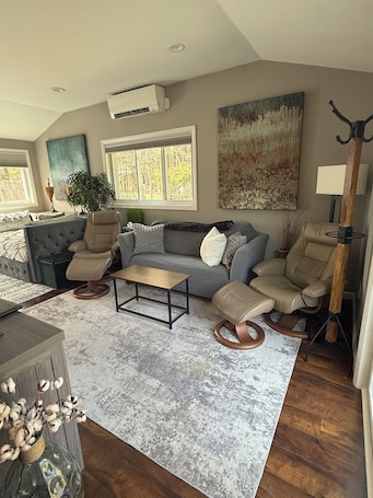 Smart TV, fireplace. Private Cozy 1-br condo w/ high ceilings, WiFi, AC in quiet N. Framingham