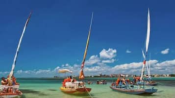 On the beach, white sand, 10 beach bars