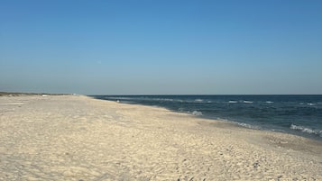 Playa en los alrededores, camastros y toallas de playa