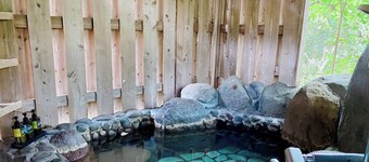 Up the outdoor stairs youll find an openair natu / Ito Shizuoka