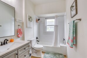 Hair dryer, towels