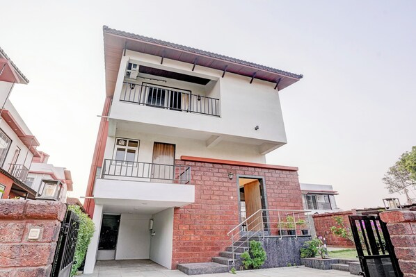 Exterior - Elivaas Irene Jade 3BHK Pvt Pool Garden with Balconies (Mawal)