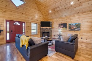 Smart TV, fireplace, table football