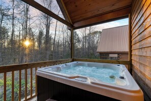 Outdoor spa tub - Hot Tub + Foosball | Access to Pool, Tennis, Gym | Chill'n in the Smokies (Gatlinburg)