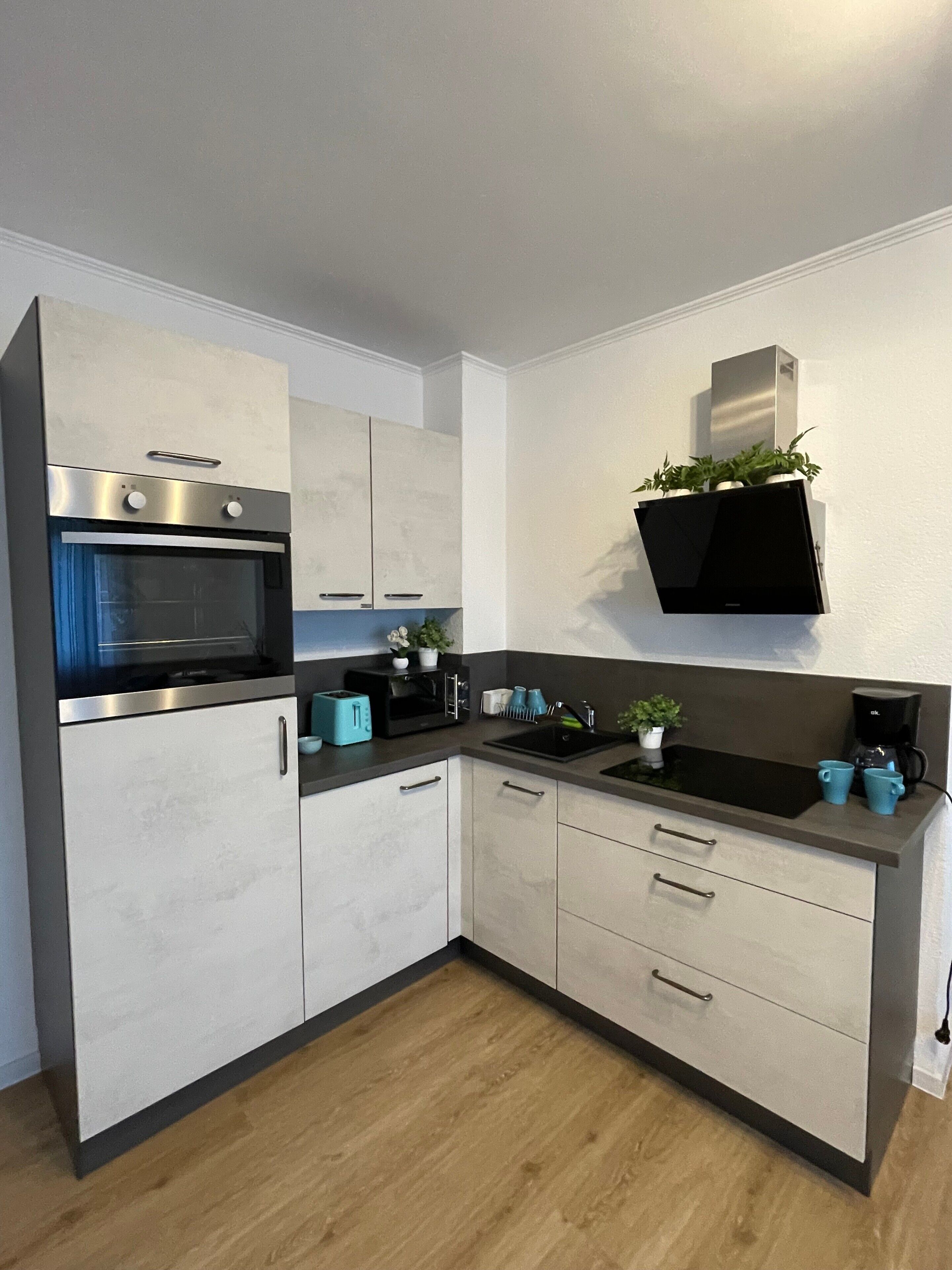 Kühlschrank, Mikrowelle, Ofen, Herdplatte