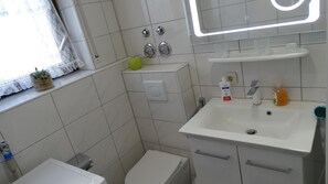 Dusche, Haartrockner, Handtücher