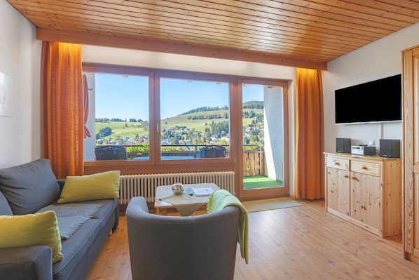 TV, tavolo da ping pong, impianto stereo