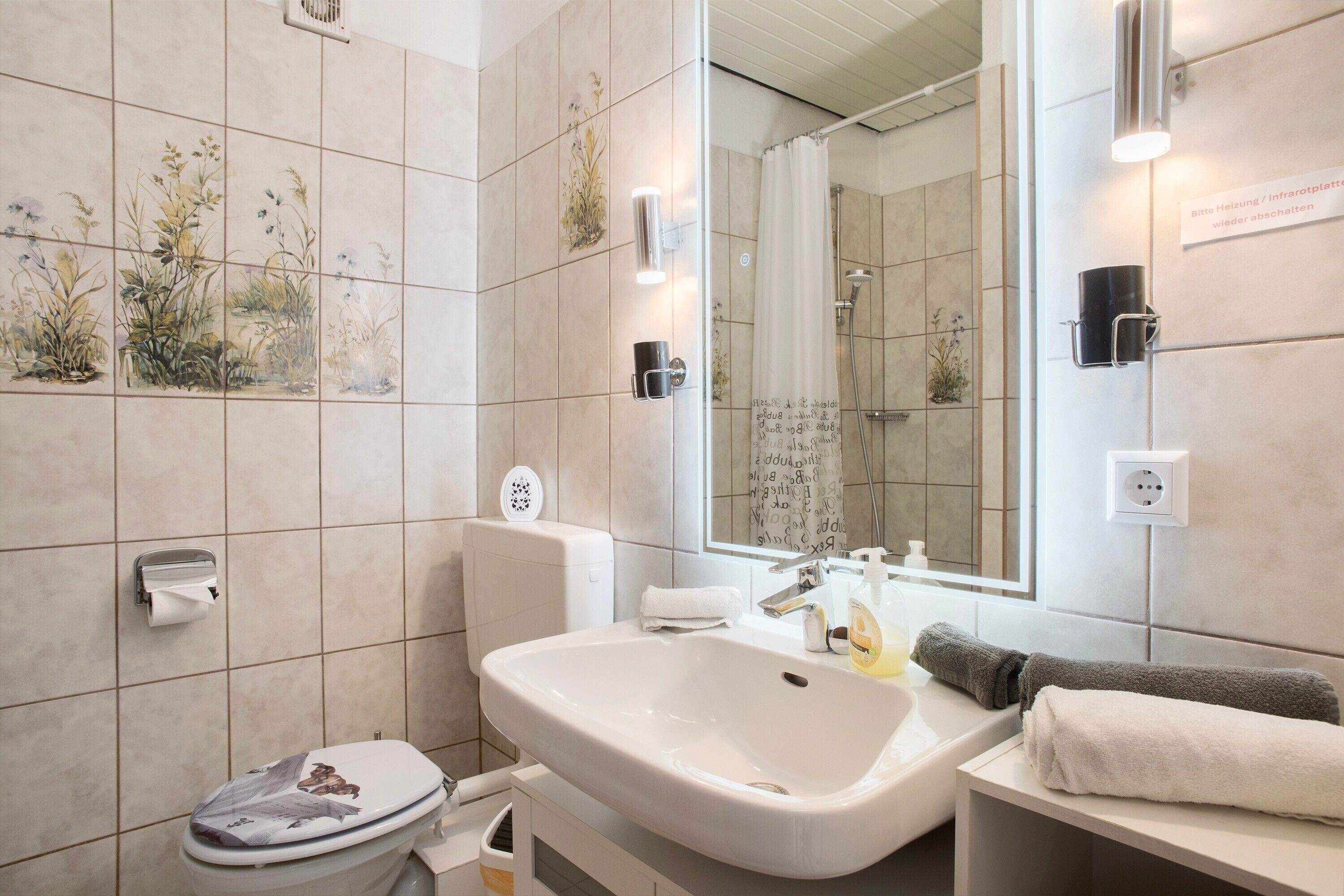 Dusche, Haartrockner, Handtücher