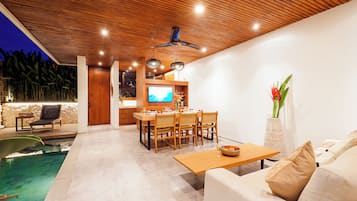 Exclusive Villa, 3 Bedrooms, Private Pool | Living area | Flat-screen TV