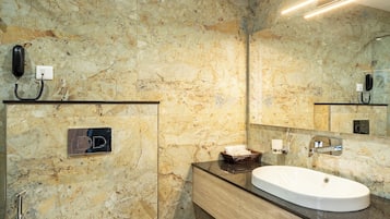Superior Double Room | Bathroom | Separate bathtub and shower, hair dryer, slippers, towels