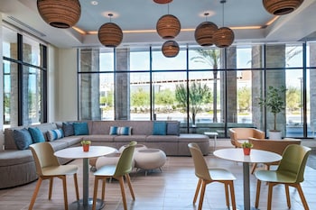 Hotel entrance and lobby at Element by Marriott Las Vegas Symphony Park