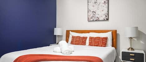 1 غرفة نوم ومكواة/لوح كي وواي فاي وملاءات أسرّة