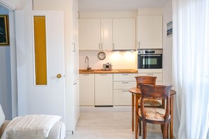 Fridge, microwave, oven, electric kettle