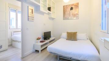 Een strijkplank/strijkijzer, gratis wifi