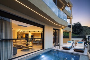 Villa Luxe, 4 chambres, sauna | Terrasse/Patio