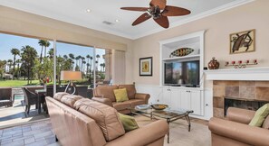 TV, fireplace, offices