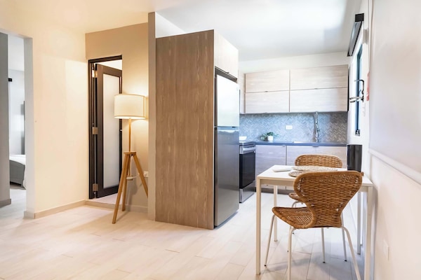 Kitchen with Oven and Small Dining Area