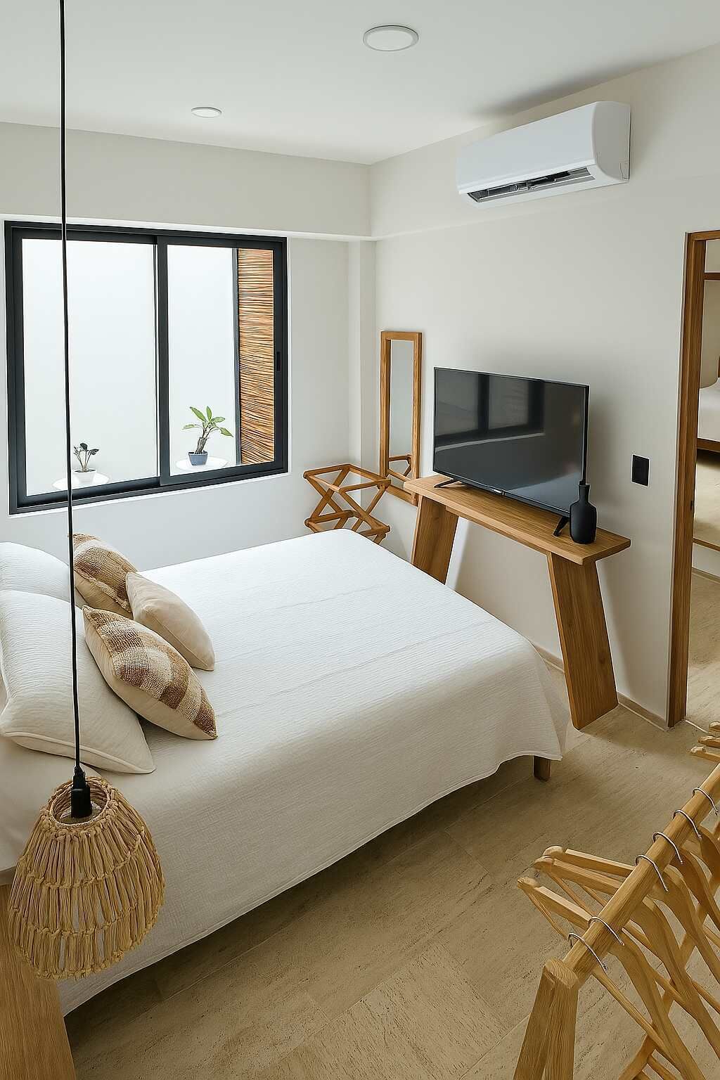 2 slaapkamers, een bureau, een strijkplank/strijkijzer, wifi