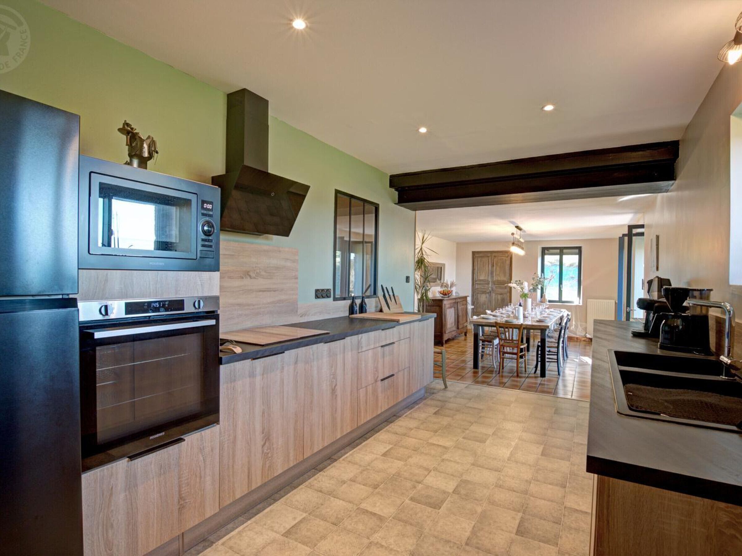Fridge, microwave, dishwasher