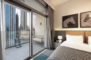 Iron/ironing board, Internet, bed sheets - Studio with City Views & Modern Amenities in MAG 318, Business Bay (Business Bay)