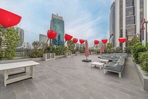 Outdoor dining - Studio with City Views & Modern Amenities in MAG 318, Business Bay (Business Bay)
