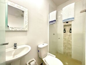Towels, soap, toilet paper