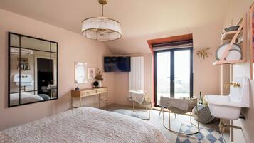 Premium bedding, pillowtop beds, minibar, individually decorated