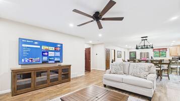 Smart TV, DVD player, books