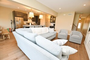 TV, fireplace, video games, offices