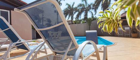 Indoor pool, pool loungers