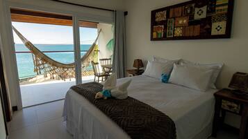 Quarto casal luxo, varanda, vista para o mar