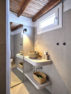 House, Mountain View | Bathroom | Slippers - Lefkes Blissful Home (Paros)