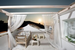 Deluxe appartement, uitzicht op zee | Terras