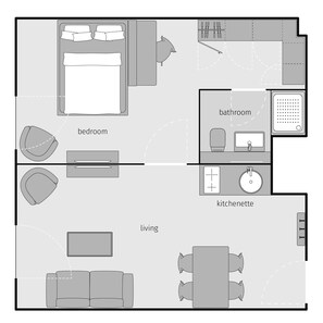 公寓 | 1 多间卧室、办公桌、免费 WiFi、床单