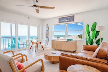 Living area with incredible beach views surrounding you.