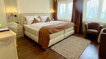 Comfort-Doppelzimmer, Gartenblick | Hochwertige Bettwaren, Betten mit Memory-Foam-Matratzen, Zimmersafe