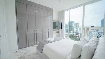 Apartemen Deluks | Seprai premium dan didekorasi berbeda-beda